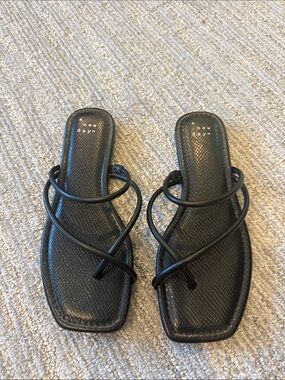 a new day Black Crisscross Square-Toe Slide Sandals
